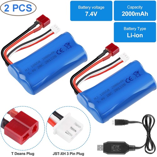 Pack 2000mah 2s lipo - 2-pack, 7.4v