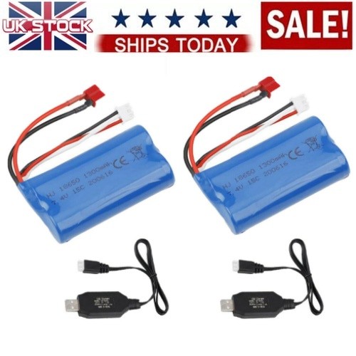 2pack 1300mah battery jst - 7.4v,
